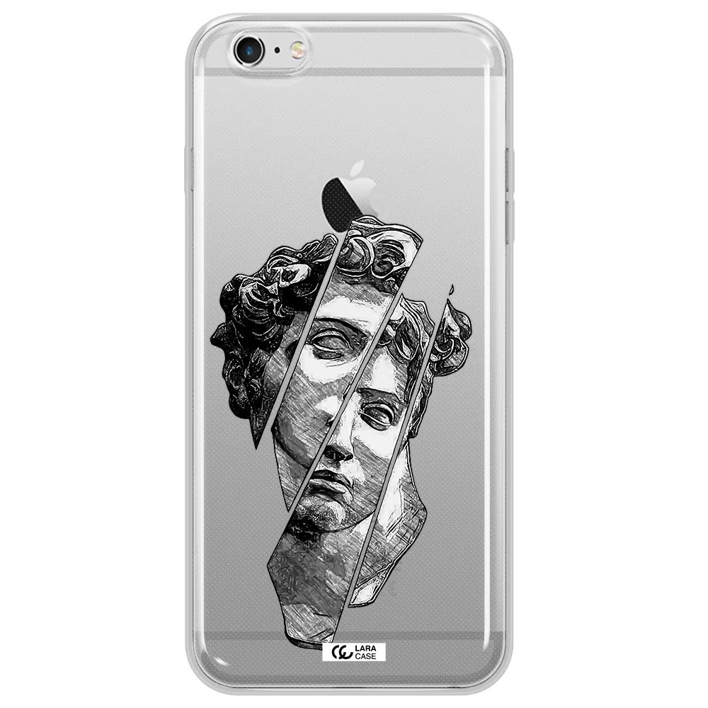 a drawing of a head of a man Apple iPhone 6S Clear TPU Case