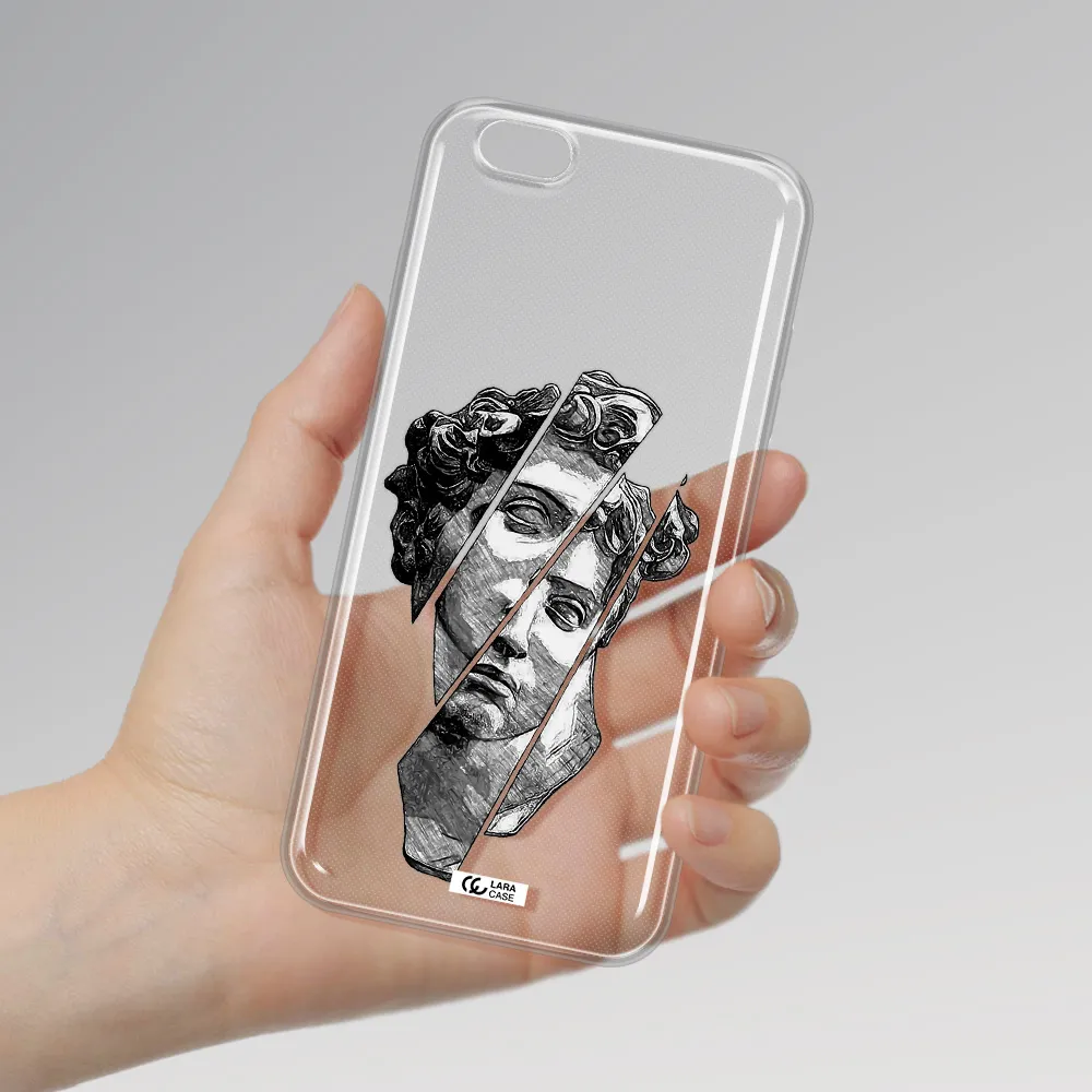 a drawing of a head of a man Apple iPhone 6S Clear TPU Case