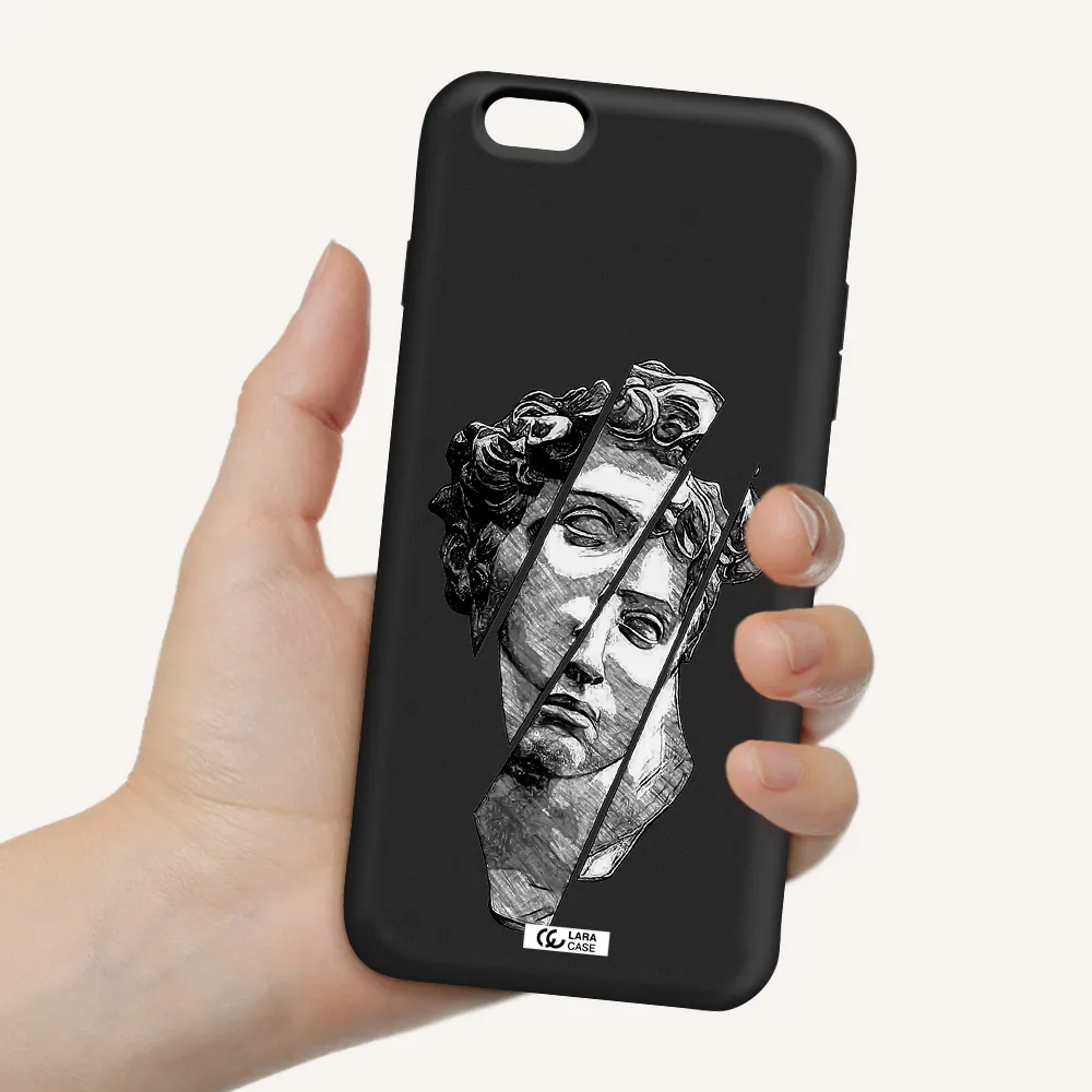 a drawing of a head of a man Apple iPhone 6S Silicone black Case