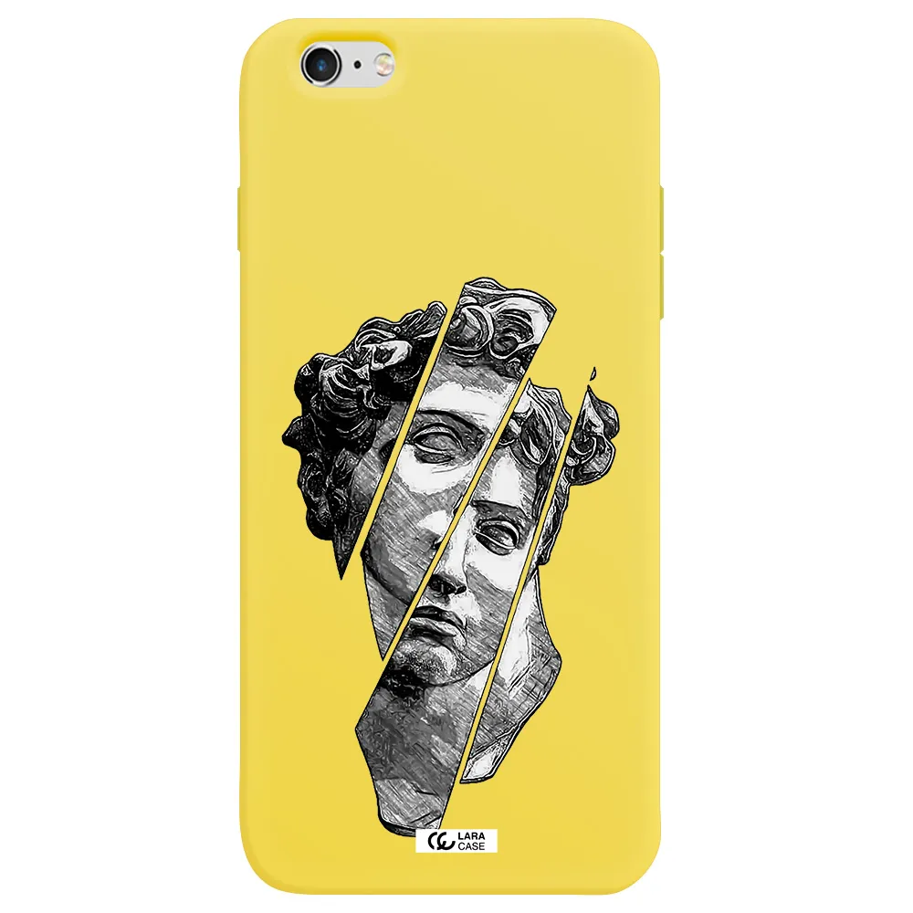 a drawing of a head of a man Apple iPhone 6S Silicone canary yellow Case