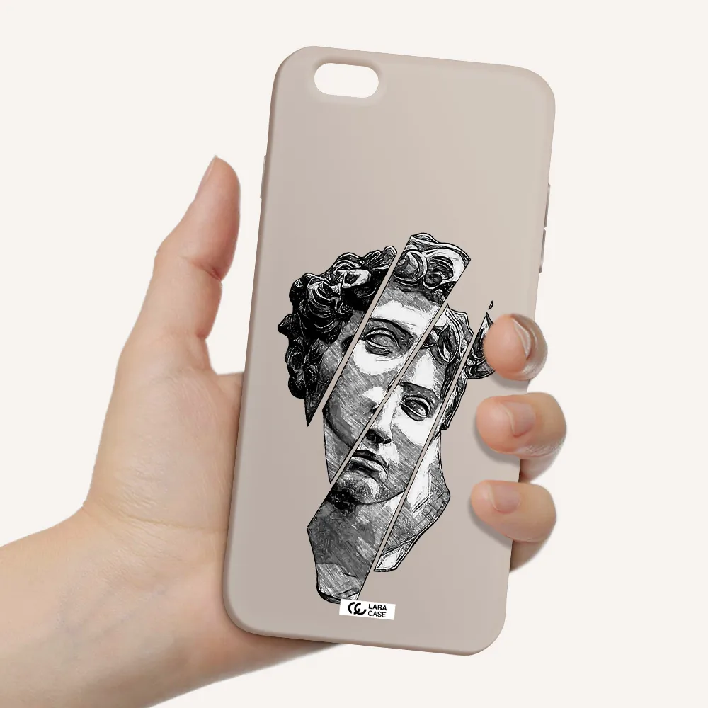 a drawing of a head of a man Apple iPhone 6S Silicone Stone Case