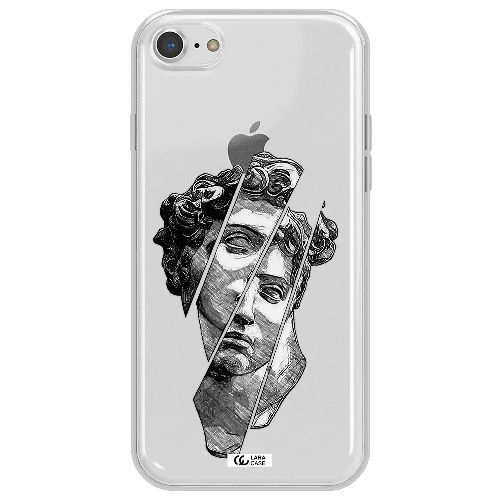 a drawing of a head of a man Apple iPhone 7 Clear TPU Case