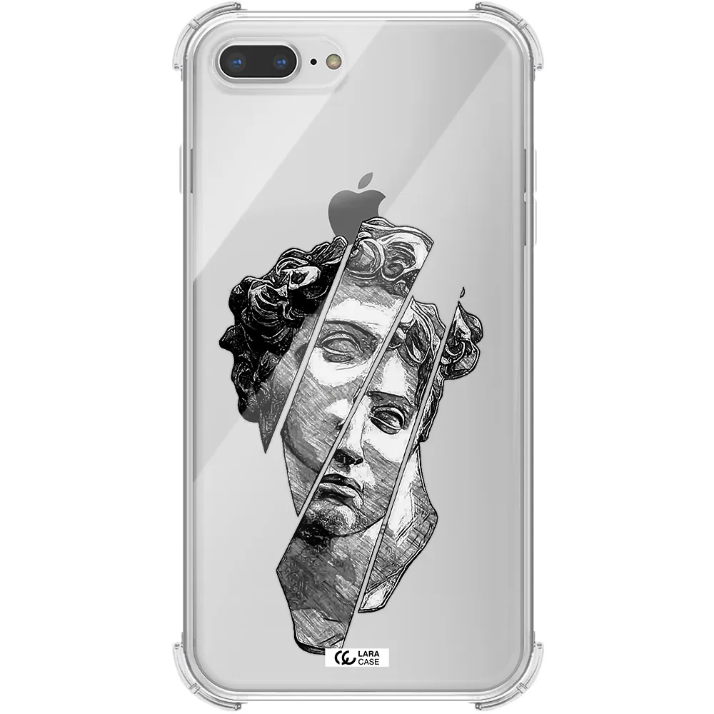 a drawing of a head of a man Apple iPhone 7 plus Clear PC Case