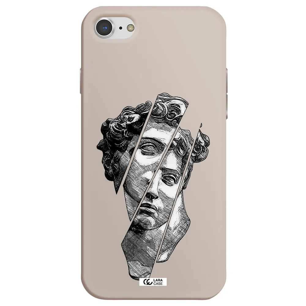 a drawing of a head of a man Apple iPhone 7 Silicone Stone Case