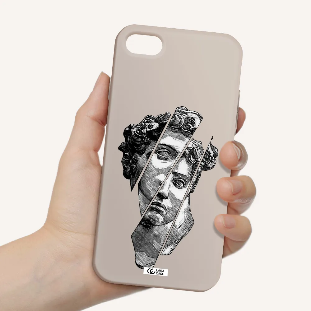 a drawing of a head of a man Apple iPhone 7 Silicone Stone Case
