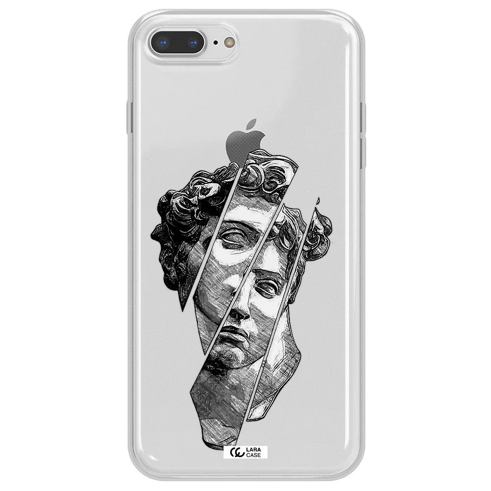 a drawing of a head of a man Apple iPhone 8 plus Clear TPU Case