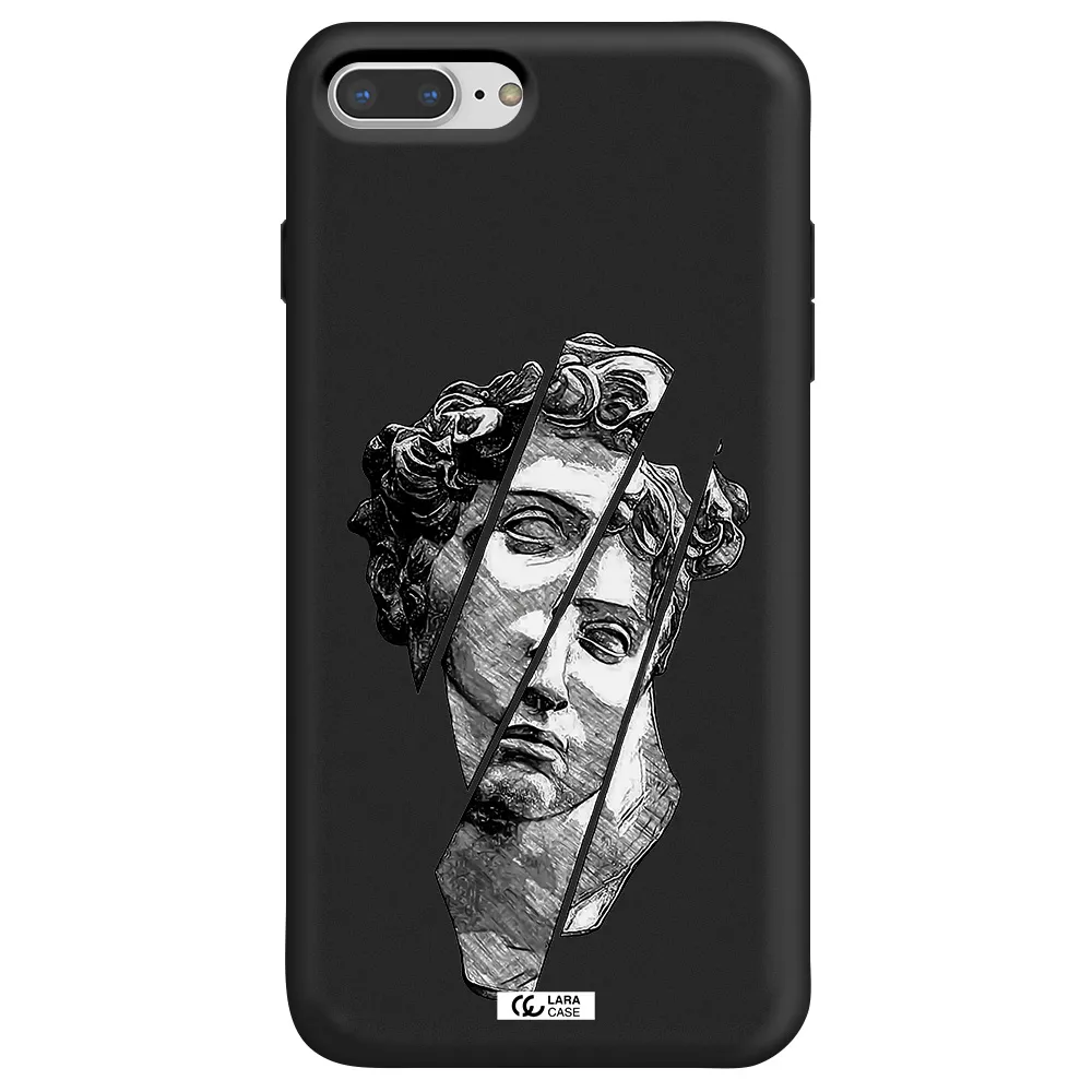 a drawing of a head of a man Apple iPhone 8 plus Silicone black Case