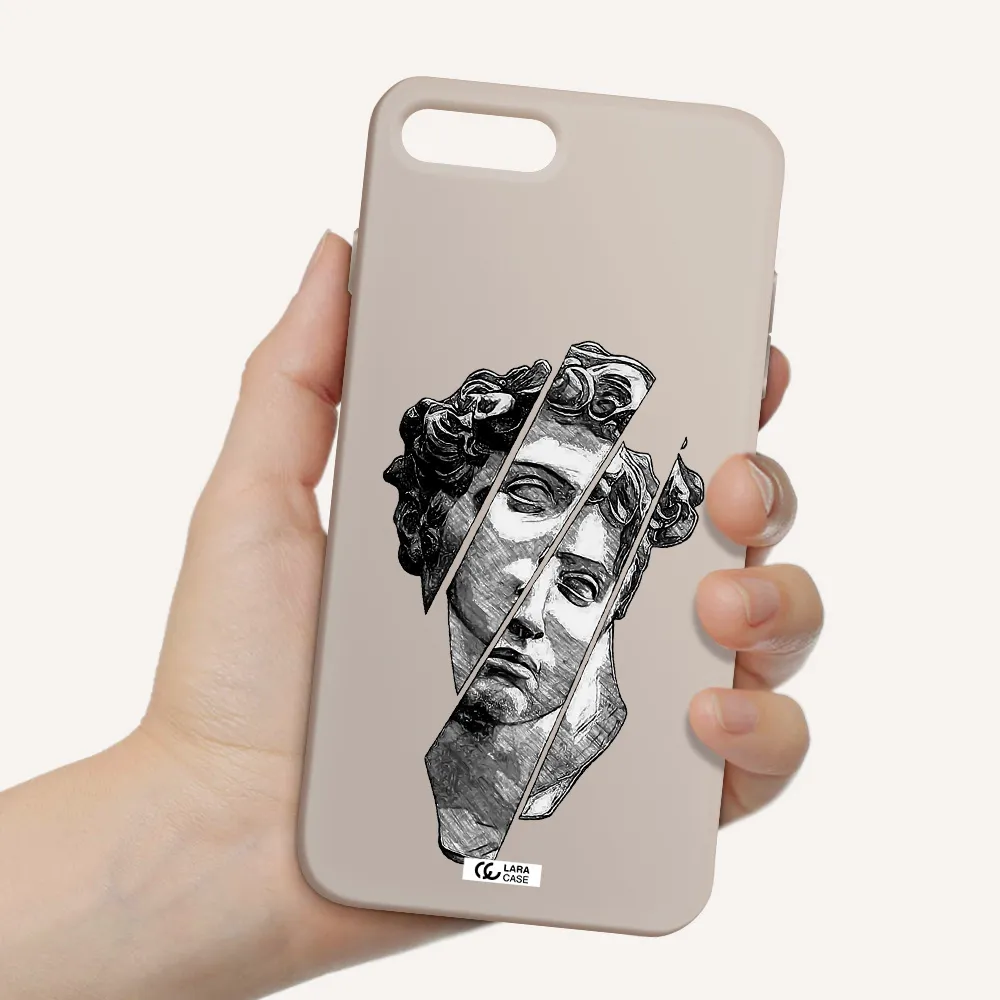a drawing of a head of a man Apple iPhone 8 plus Silicone Stone Case
