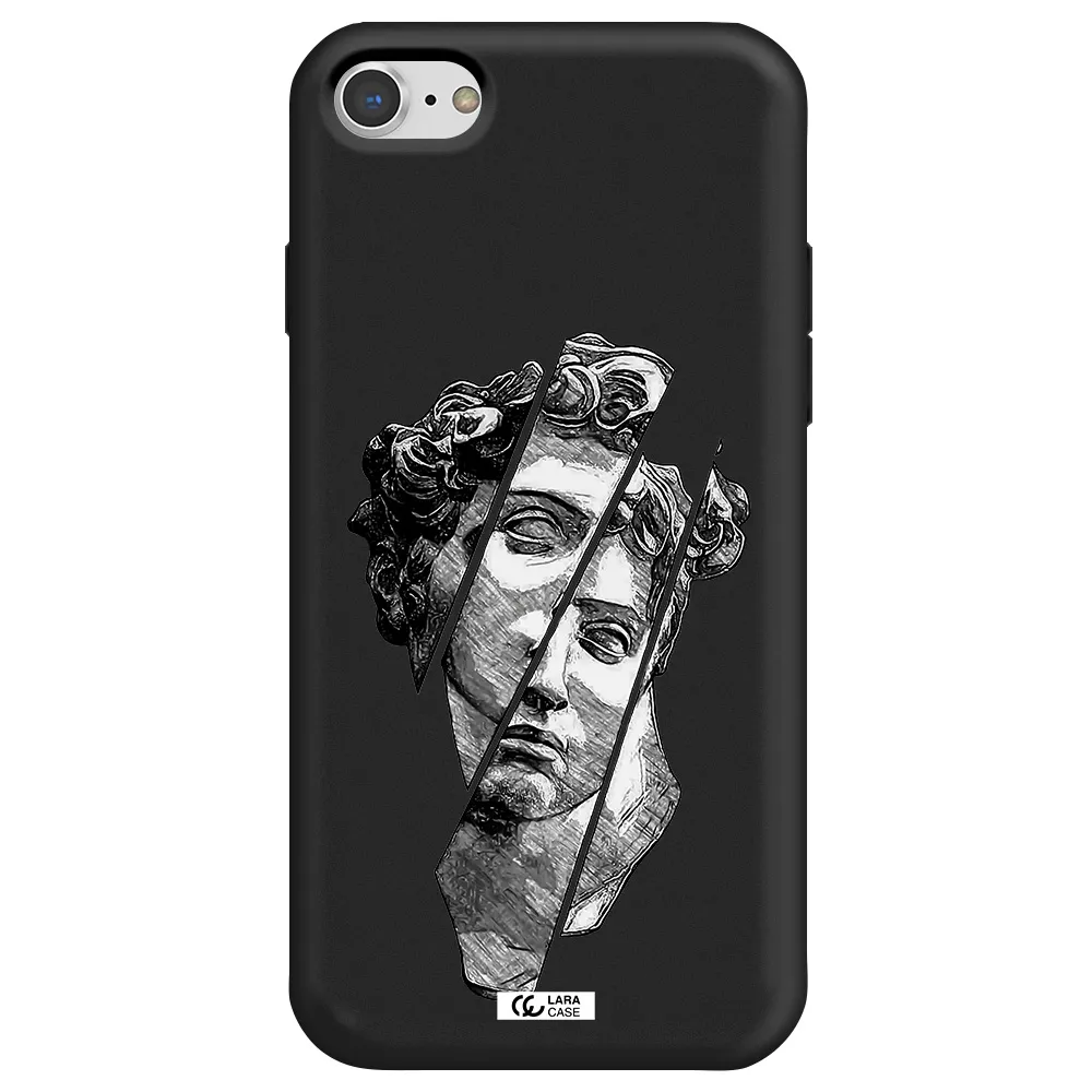 a drawing of a head of a man Apple iPhone 8 Silicone black Case