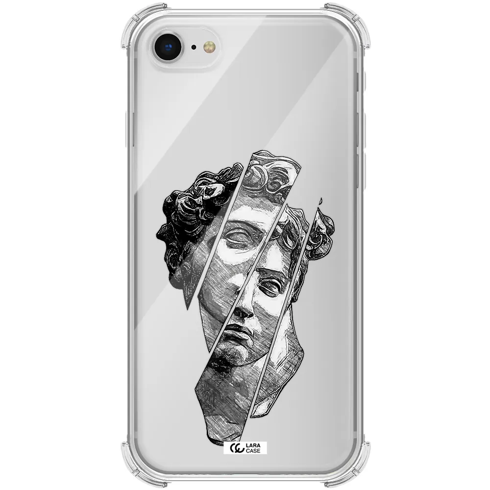 a drawing of a head of a man Apple iPhone se 2020 Clear PC Case