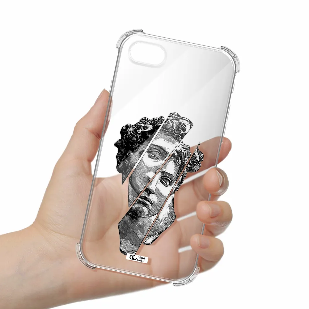 a drawing of a head of a man Apple iPhone se 2020 Clear PC Case