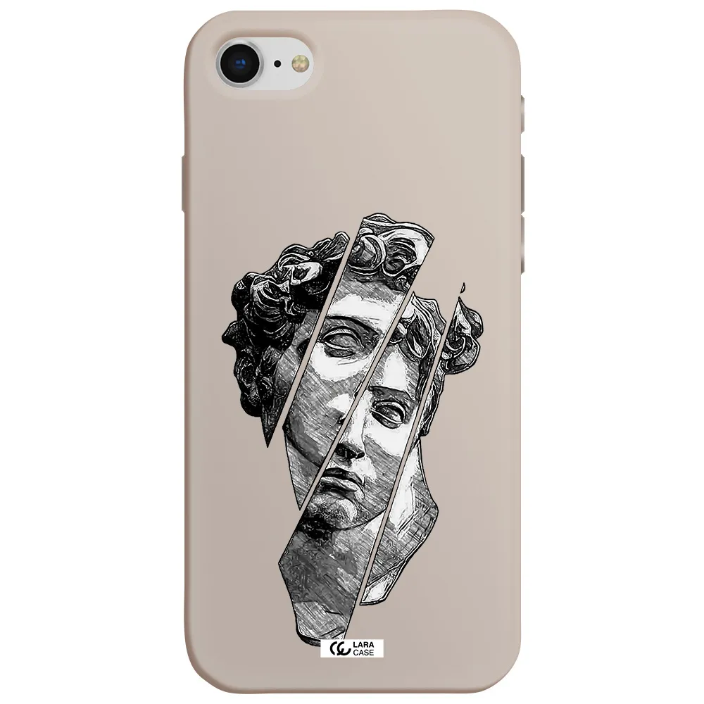 a drawing of a head of a man Apple iPhone se 2020 Silicone Stone Case