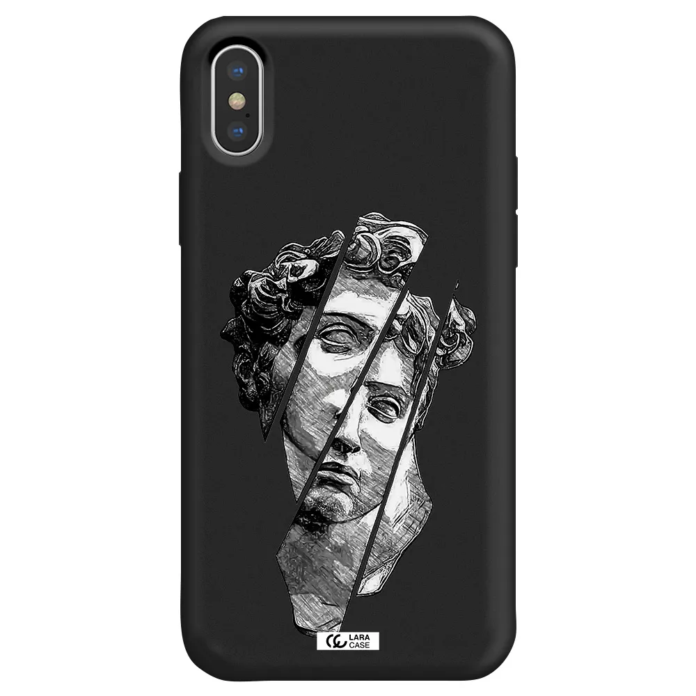 a drawing of a head of a man Apple iPhone X Silicone black Case