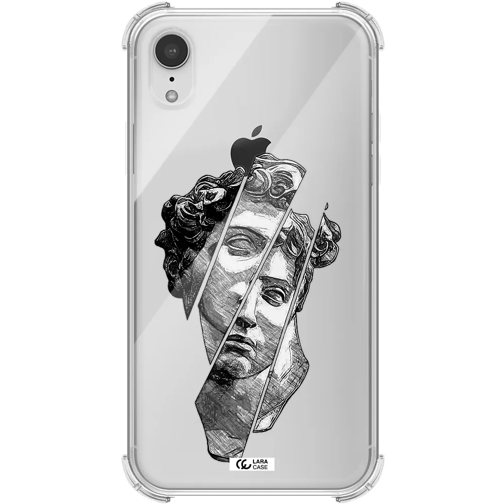 a drawing of a head of a man Apple iPhone XR Clear PC Case