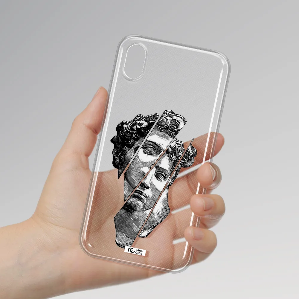 a drawing of a head of a man Apple iPhone XR Clear TPU Case