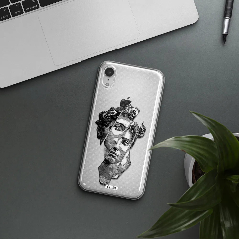 a drawing of a head of a man Apple iPhone XR Clear TPU Case