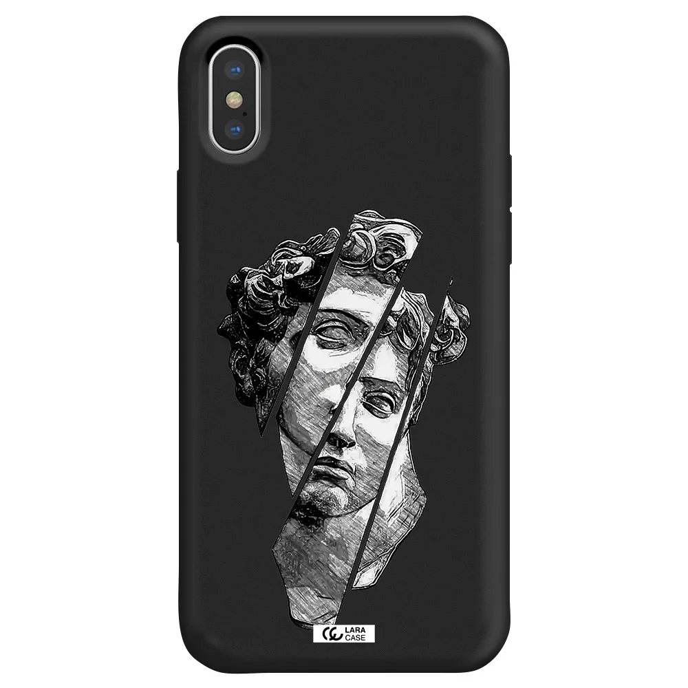 a drawing of a head of a man Apple iPhone XS Silicone black Case