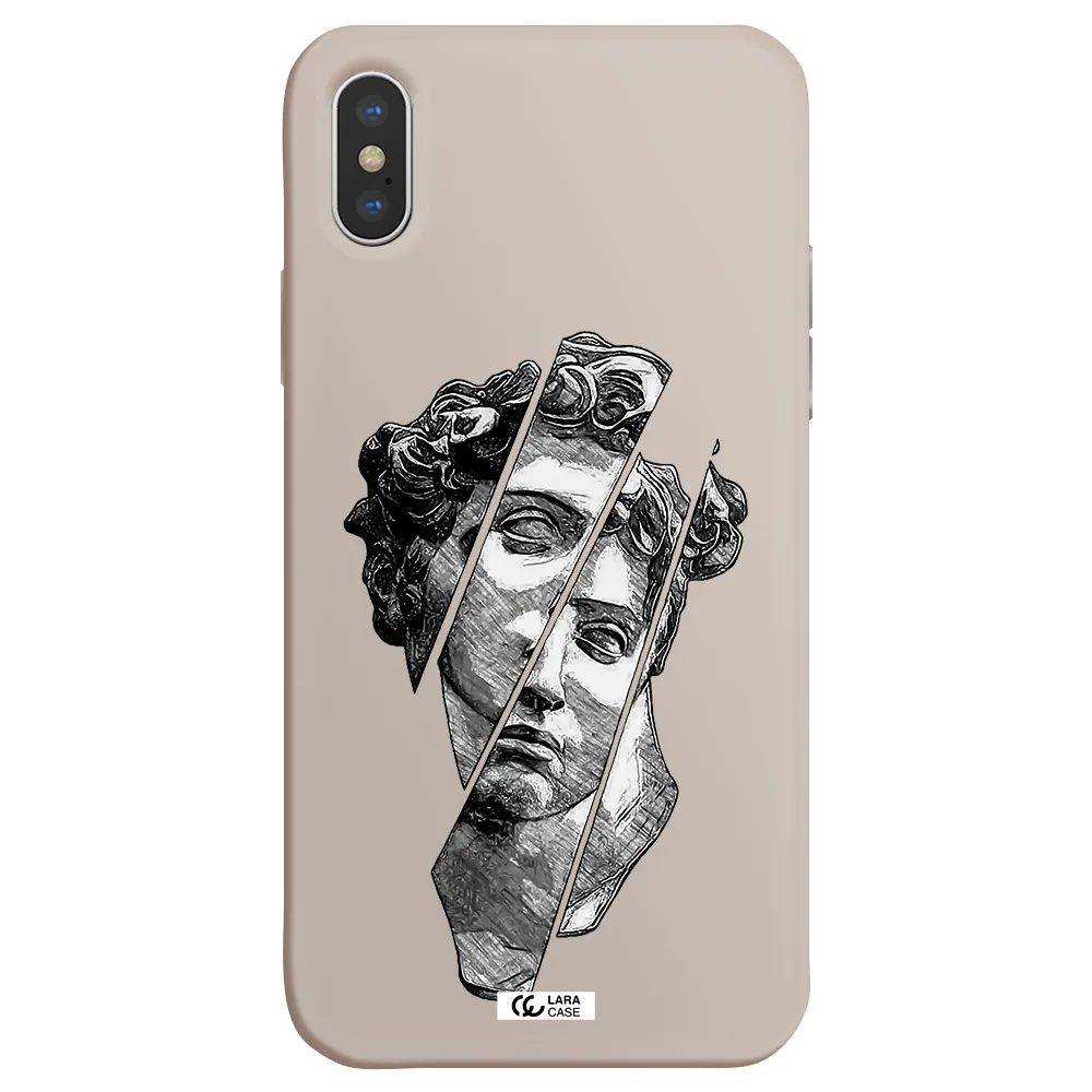 a drawing of a head of a man Apple iPhone XS Silicone Stone Case