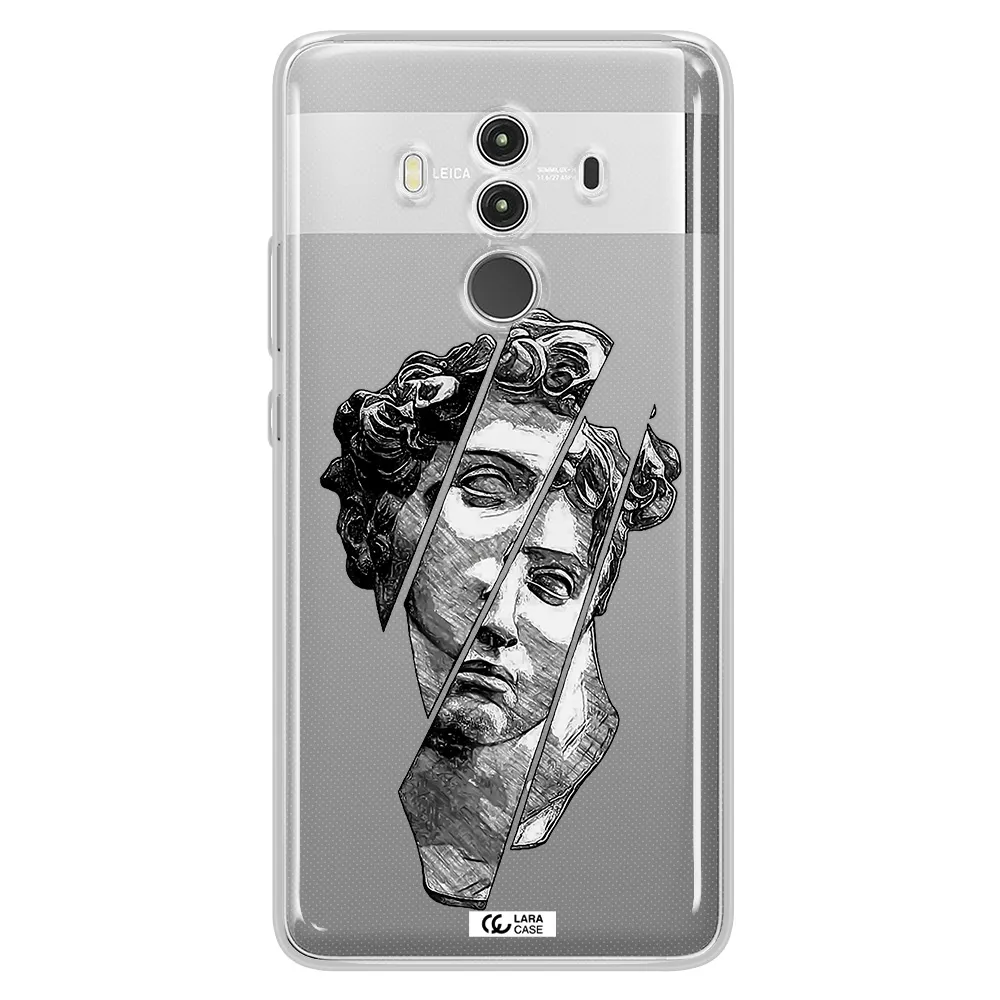 a drawing of a head of a man Huawei Mate 10 Clear TPU Case