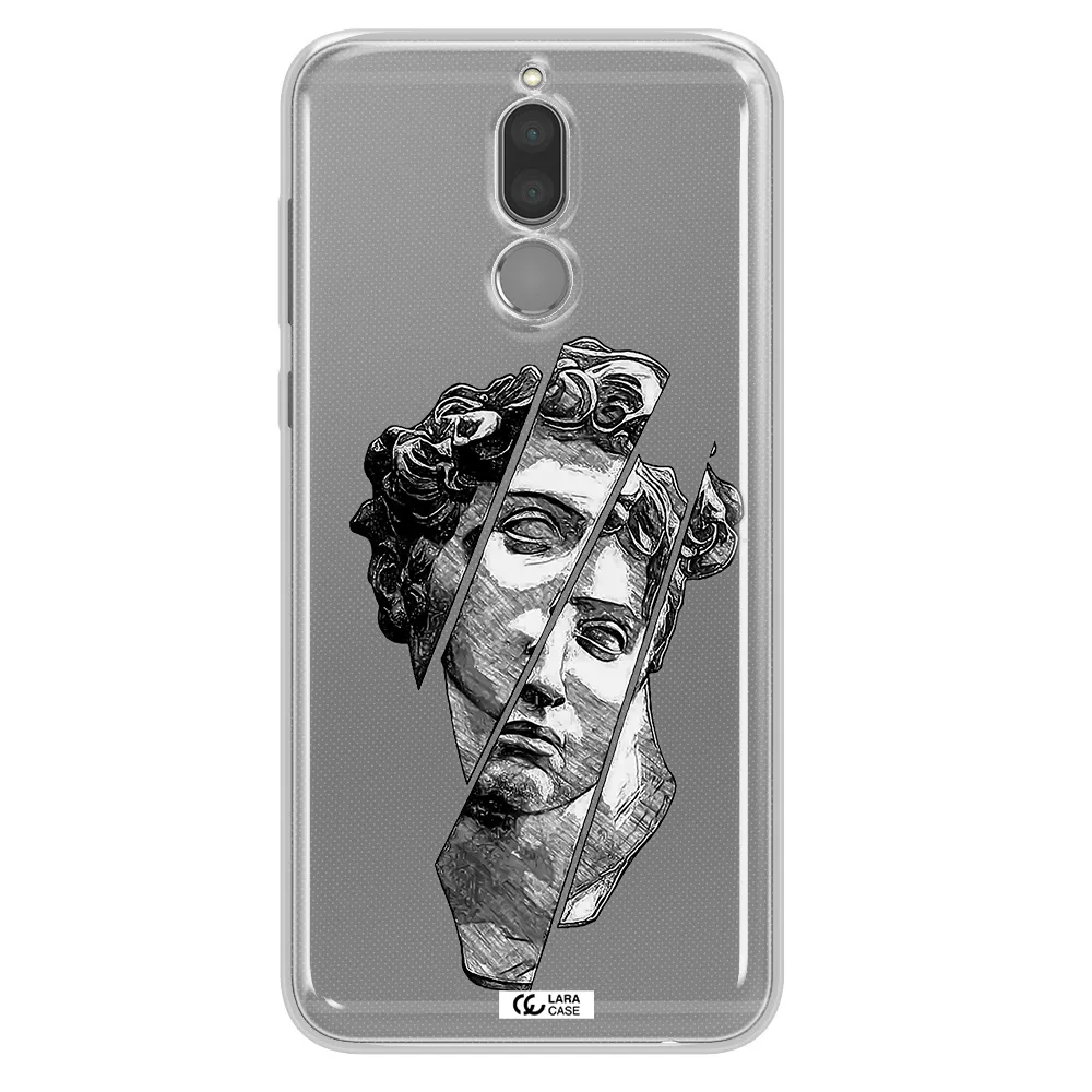 a drawing of a head of a man Huawei Mate 10 Lite Clear TPU Case