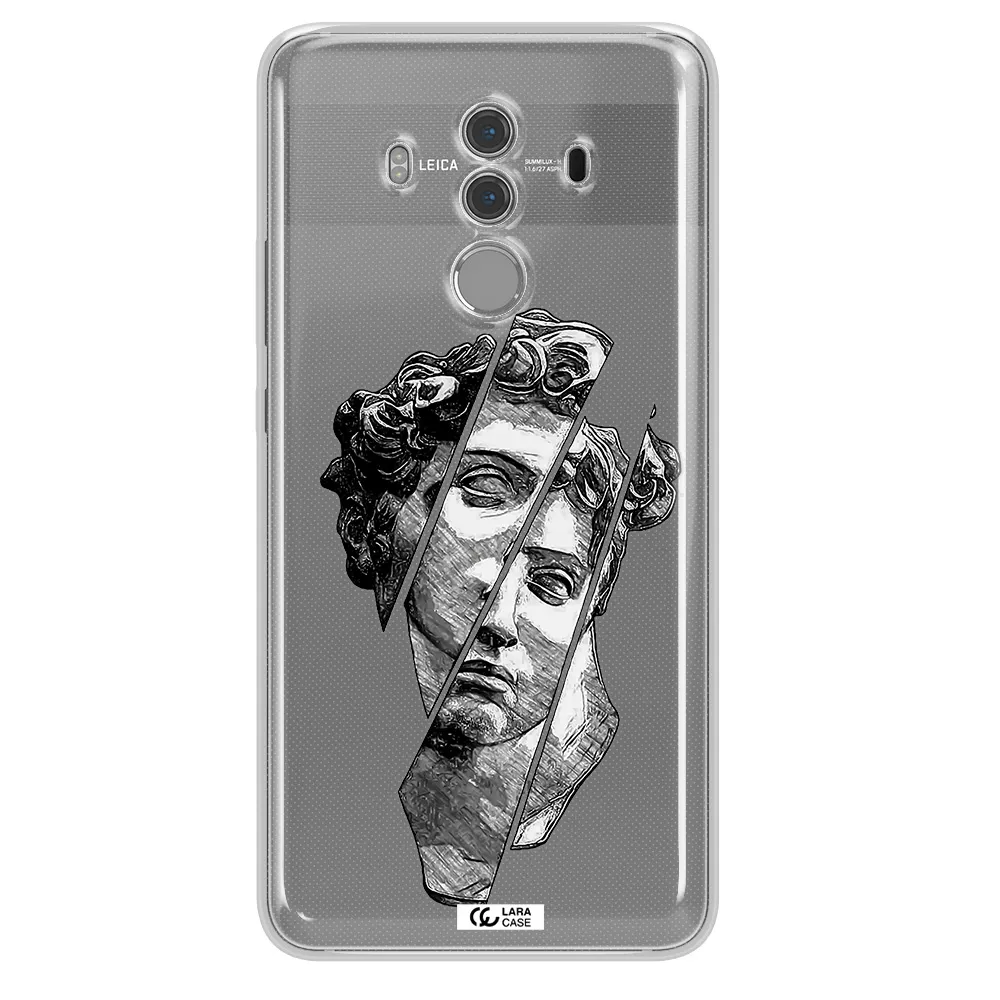 a drawing of a head of a man Huawei Mate 10 Pro Clear TPU Case