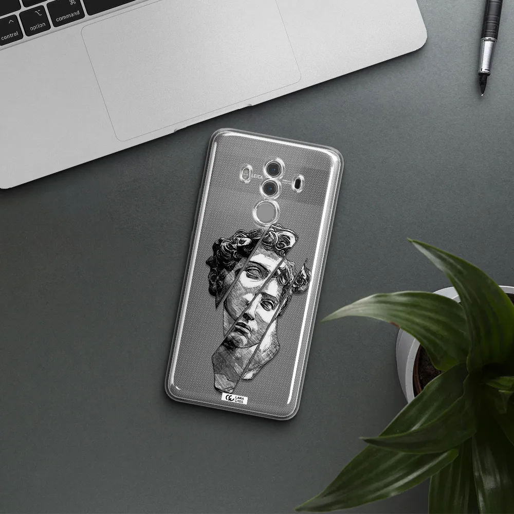a drawing of a head of a man Huawei Mate 10 Pro Clear TPU Case