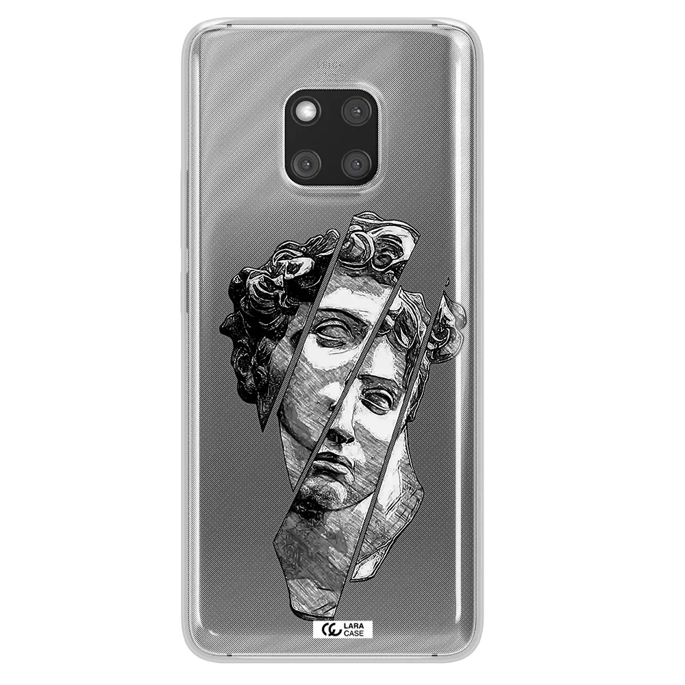 a drawing of a head of a man Huawei Mate 20 Pro Clear TPU Case