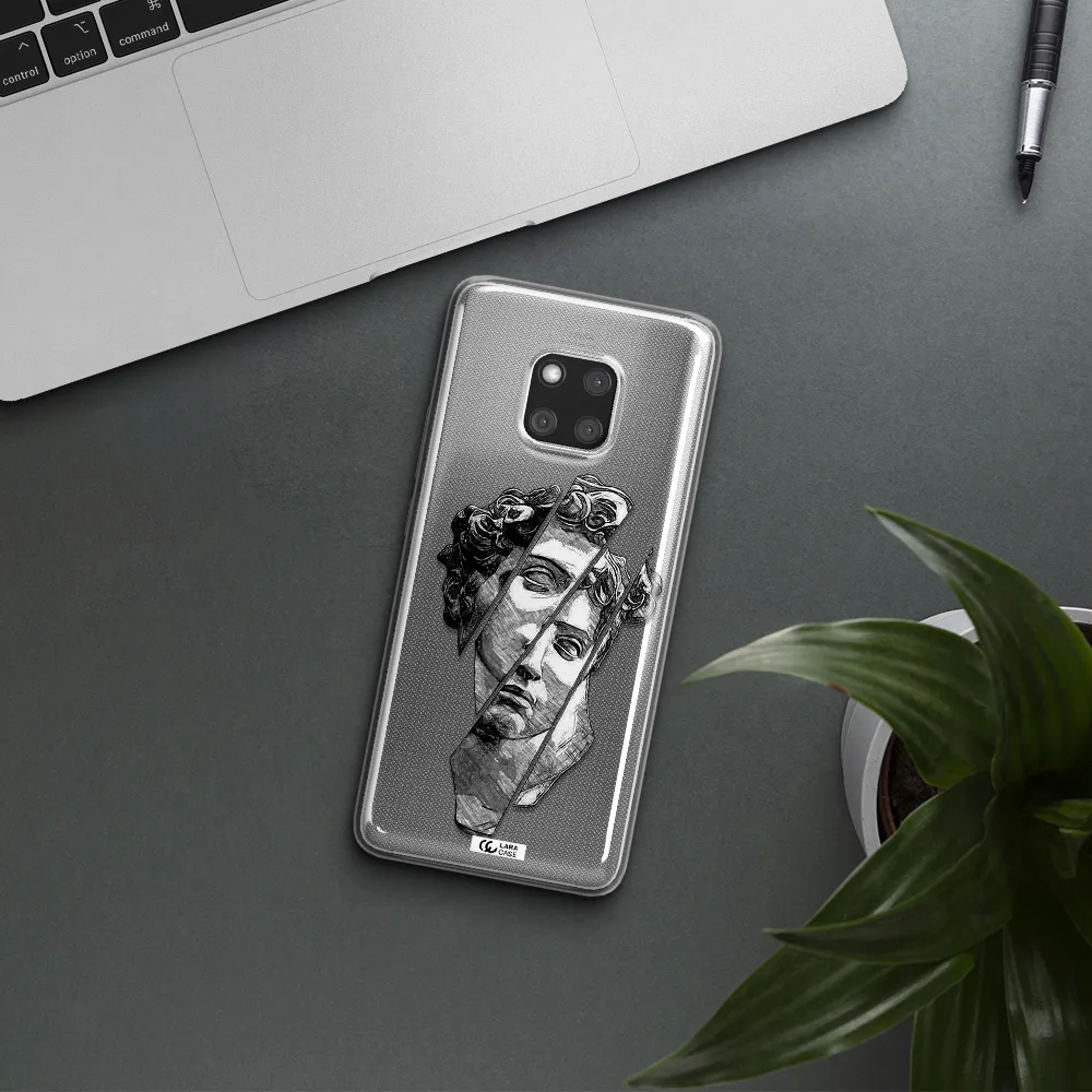 a drawing of a head of a man Huawei Mate 20 Pro Clear TPU Case