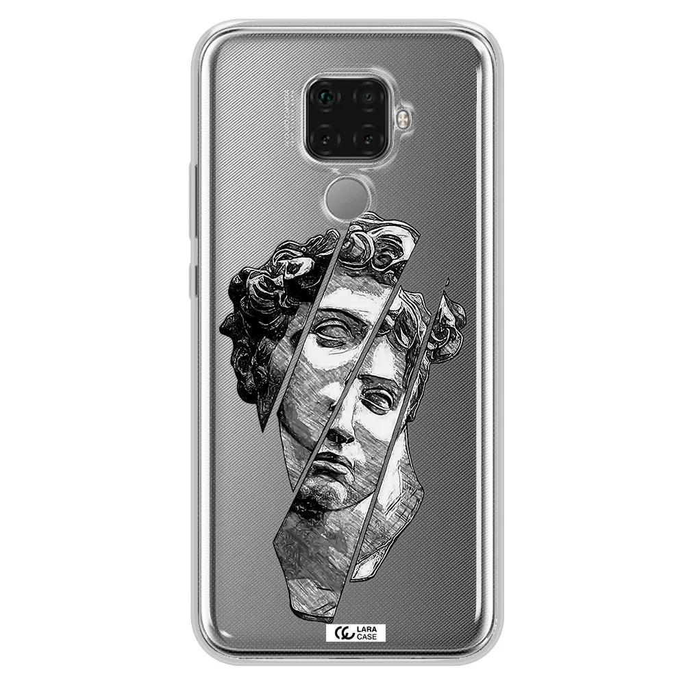a drawing of a head of a man Huawei Mate 30 Lite Clear TPU Case