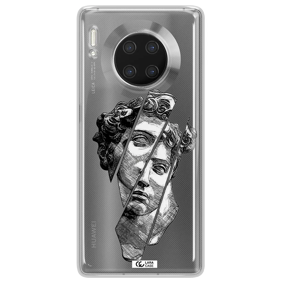 a drawing of a head of a man Huawei Mate 30 Pro Clear TPU Case