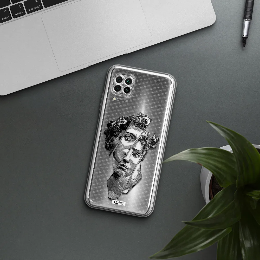 A Drawing Of A Head Of A Man Huawei Nova 7I Clear Tpu Case