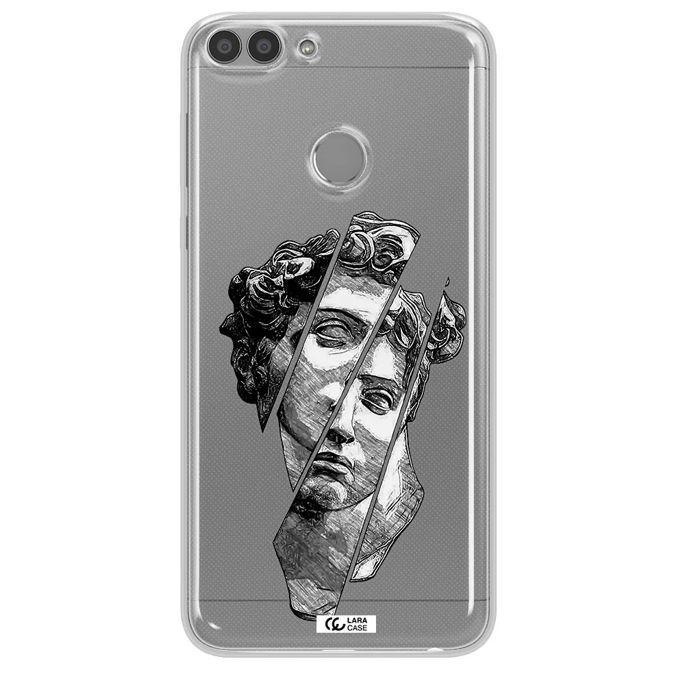 a drawing of a head of a man Huawei P Smart 2017 Clear TPU Case