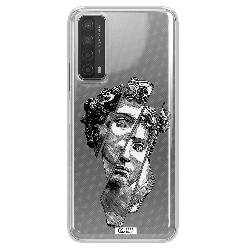 a drawing of a head of a man Huawei P Smart 2021 Clear TPU Case
