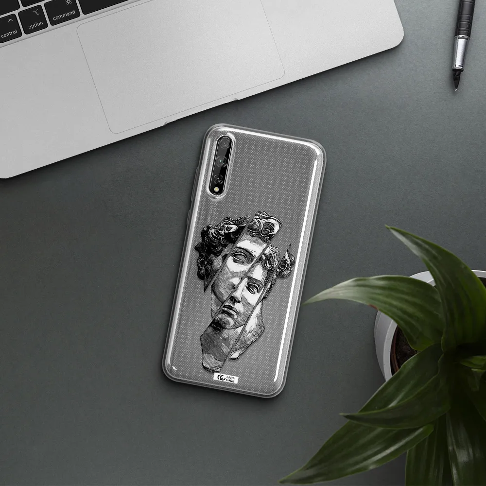 a drawing of a head of a man Huawei P Smart S Clear TPU Case