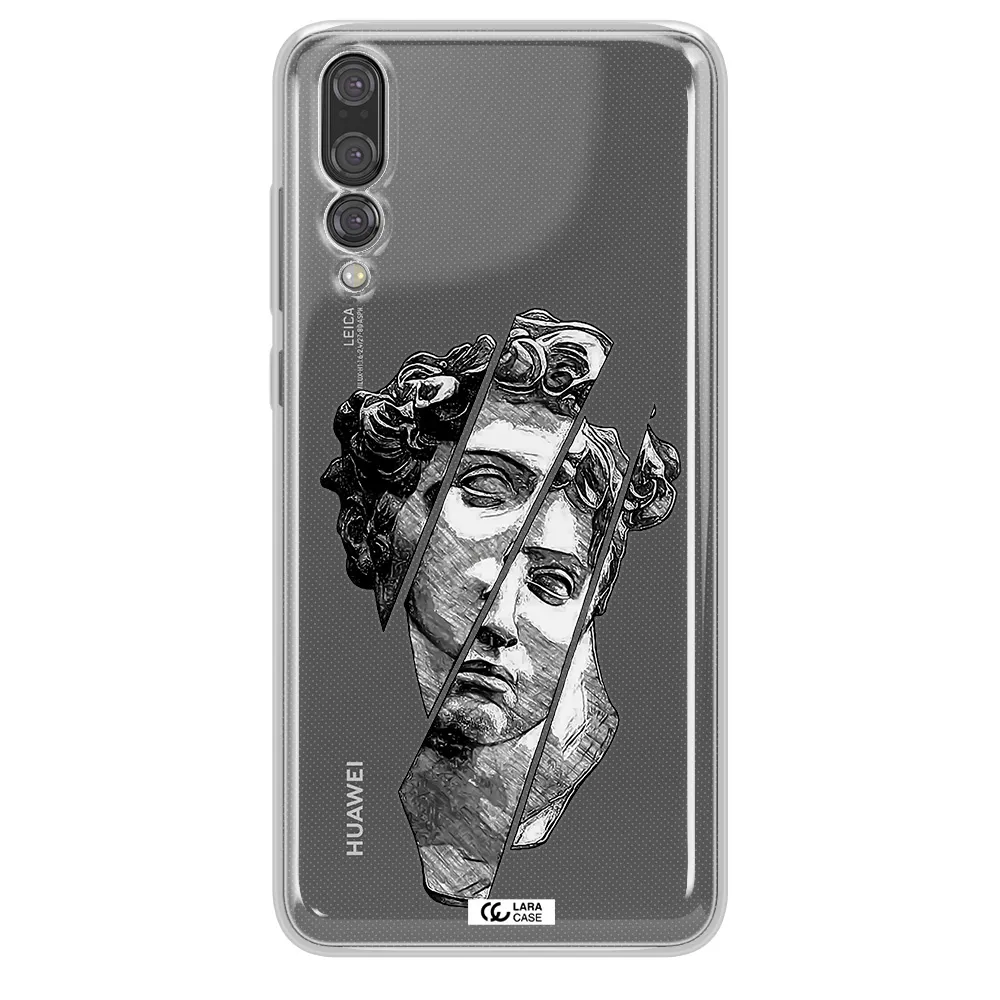 a drawing of a head of a man Huawei P20 Pro Clear TPU Case