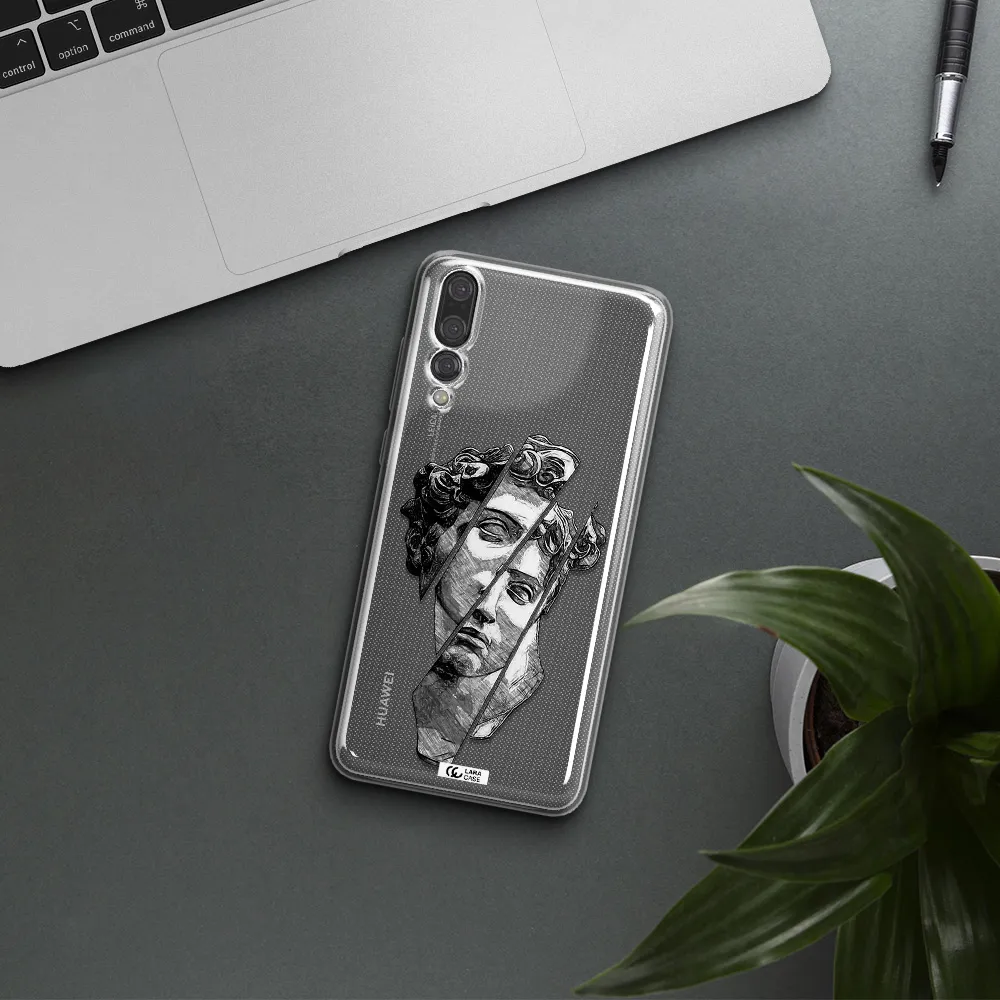 a drawing of a head of a man Huawei P20 Pro Clear TPU Case