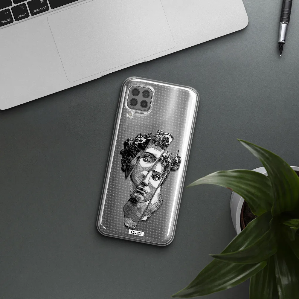 a drawing of a head of a man Huawei P40 Lite Clear TPU Case