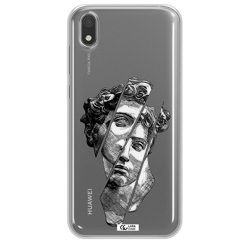 a drawing of a head of a man Huawei Y5 2019 Clear TPU Case