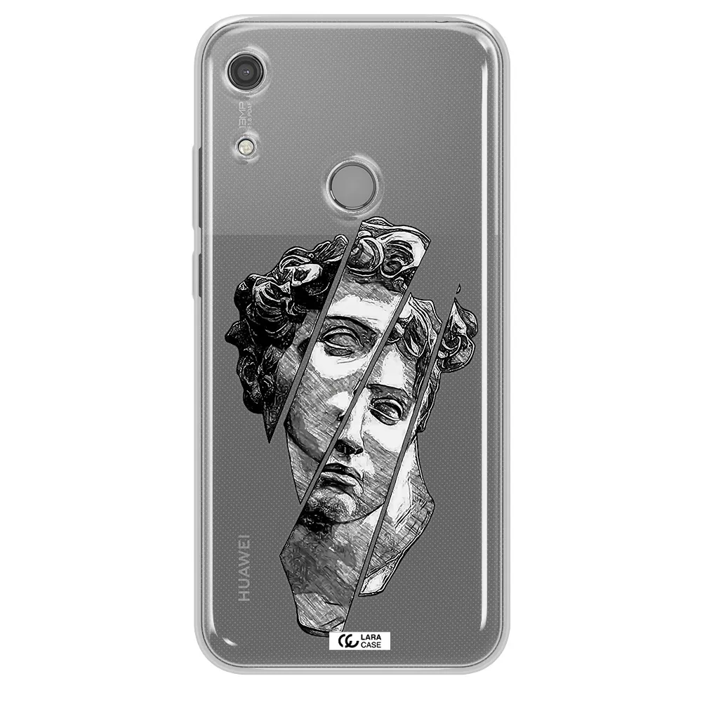 a drawing of a head of a man Huawei Y6S Clear TPU Case