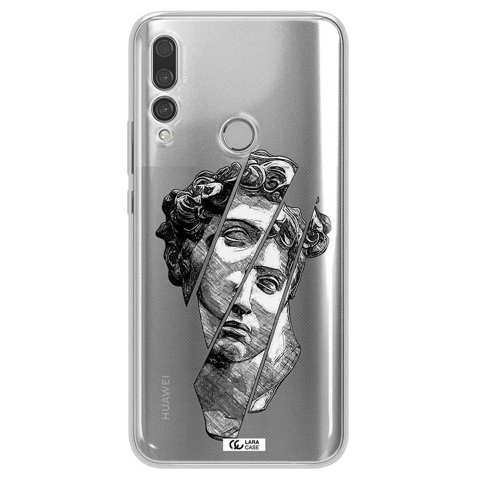 a drawing of a head of a man Huawei Y9 Prime 2019 Clear TPU Case