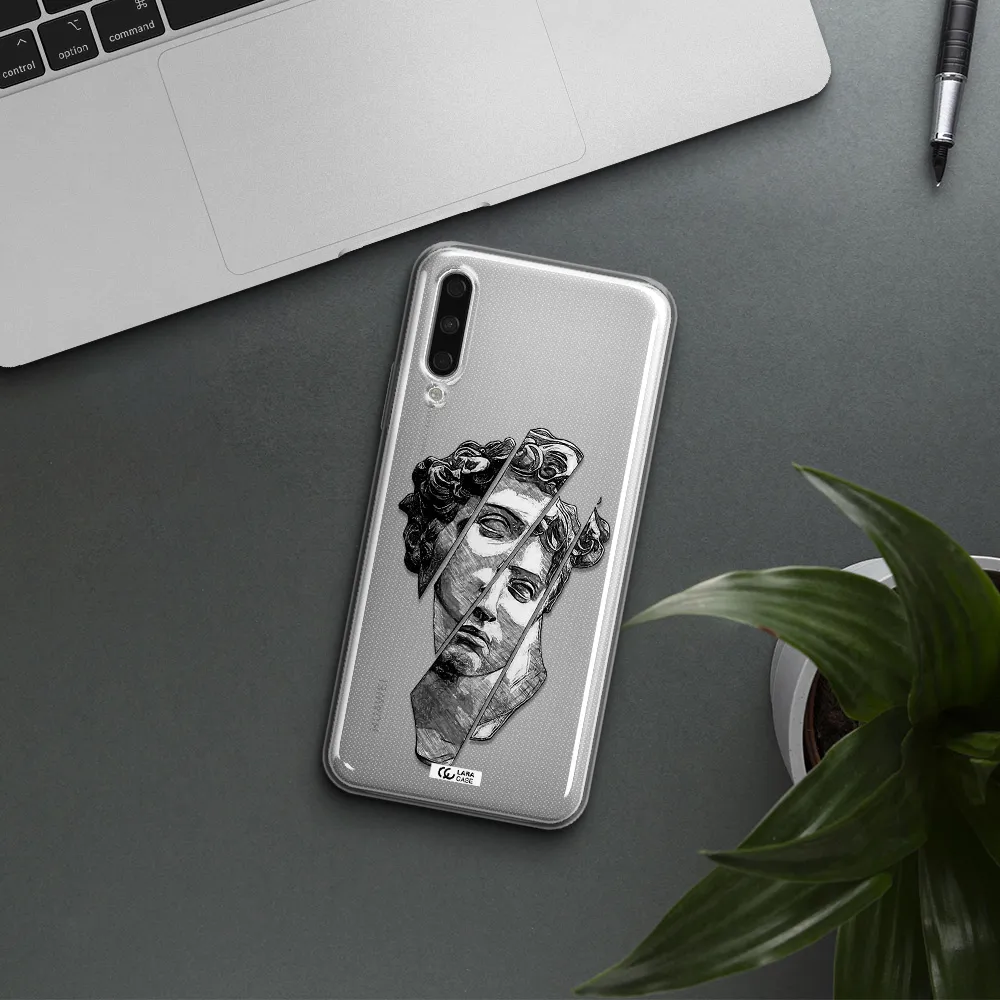 A Drawing Of A Head Of A Man Huawei Y9S Clear Tpu Case