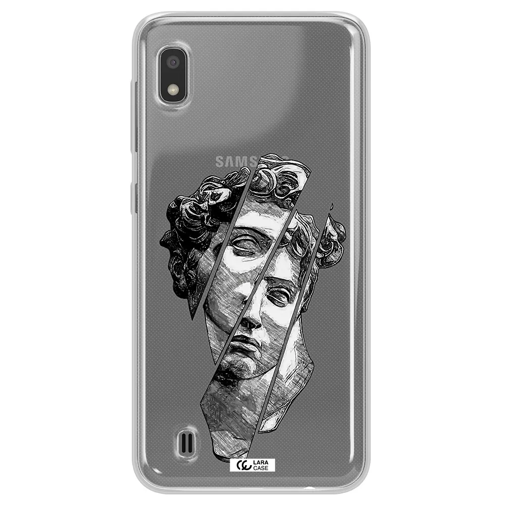 a drawing of a head of a man Samsung A10 Clear TPU Case