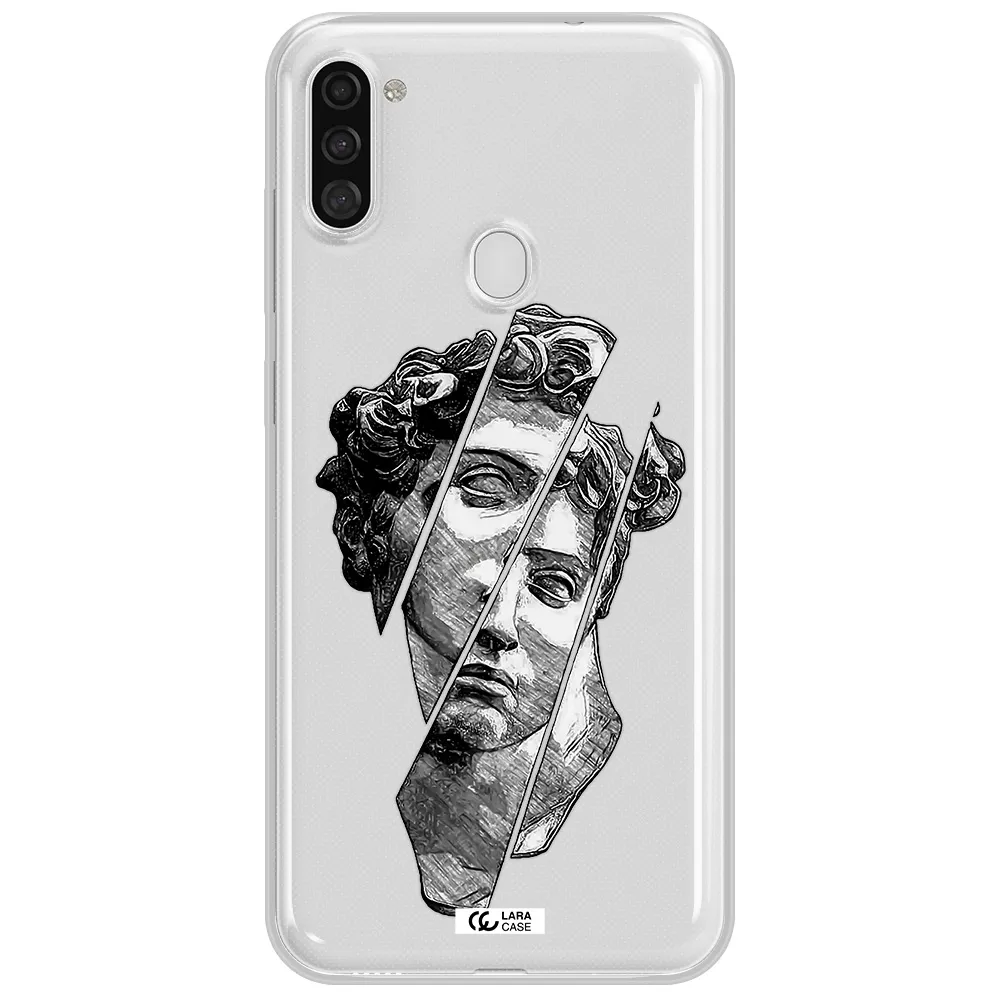 a drawing of a head of a man Samsung A11 Clear TPU Case