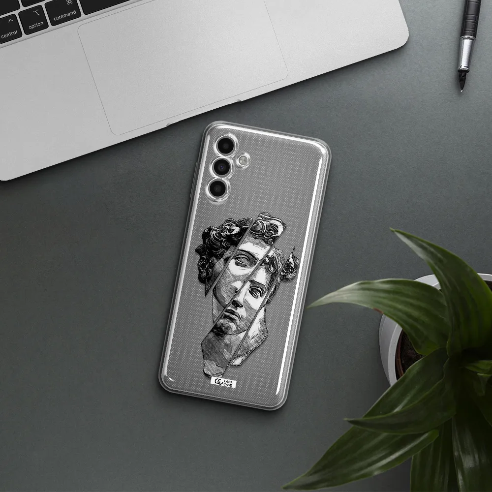A Drawing Of A Head Of A Man Samsung A13 5G Clear Tpu Case