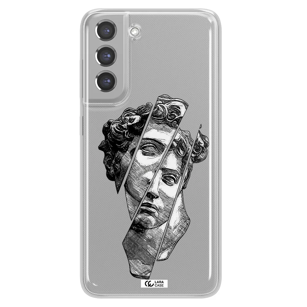 a drawing of a head of a man Samsung A21 Fe Clear TPU Case