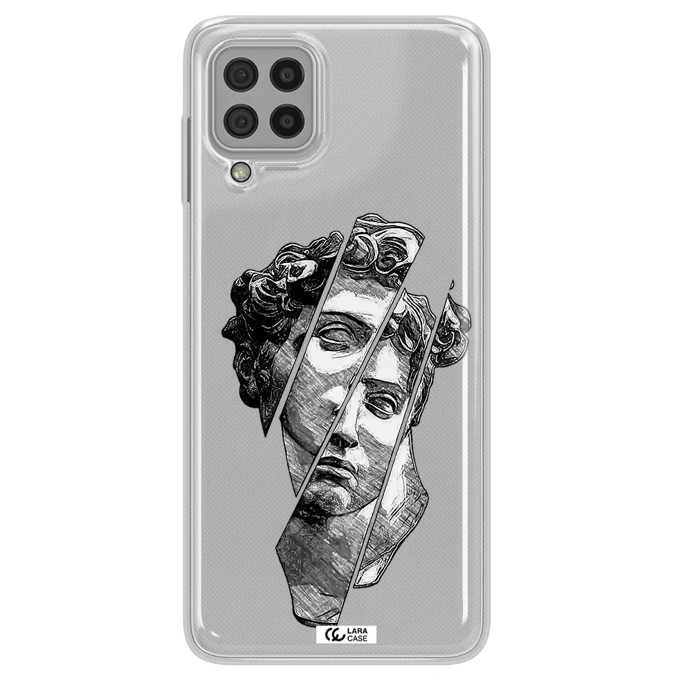 a drawing of a head of a man Samsung A22 4g Clear TPU Case