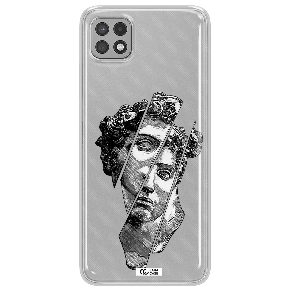 a drawing of a head of a man Samsung A22 5g Clear TPU Case
