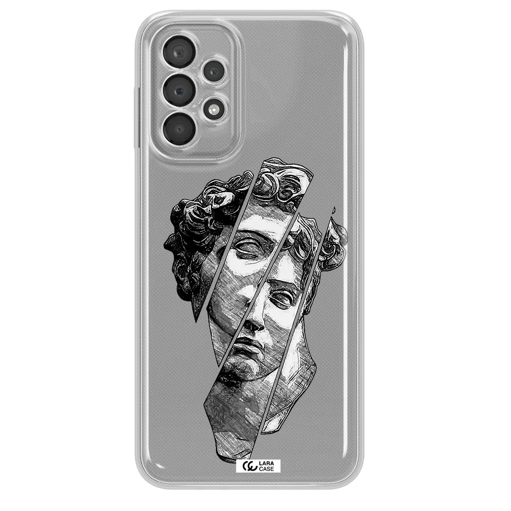 A Drawing Of A Head Of A Man Samsung A23 5G Clear Tpu Case