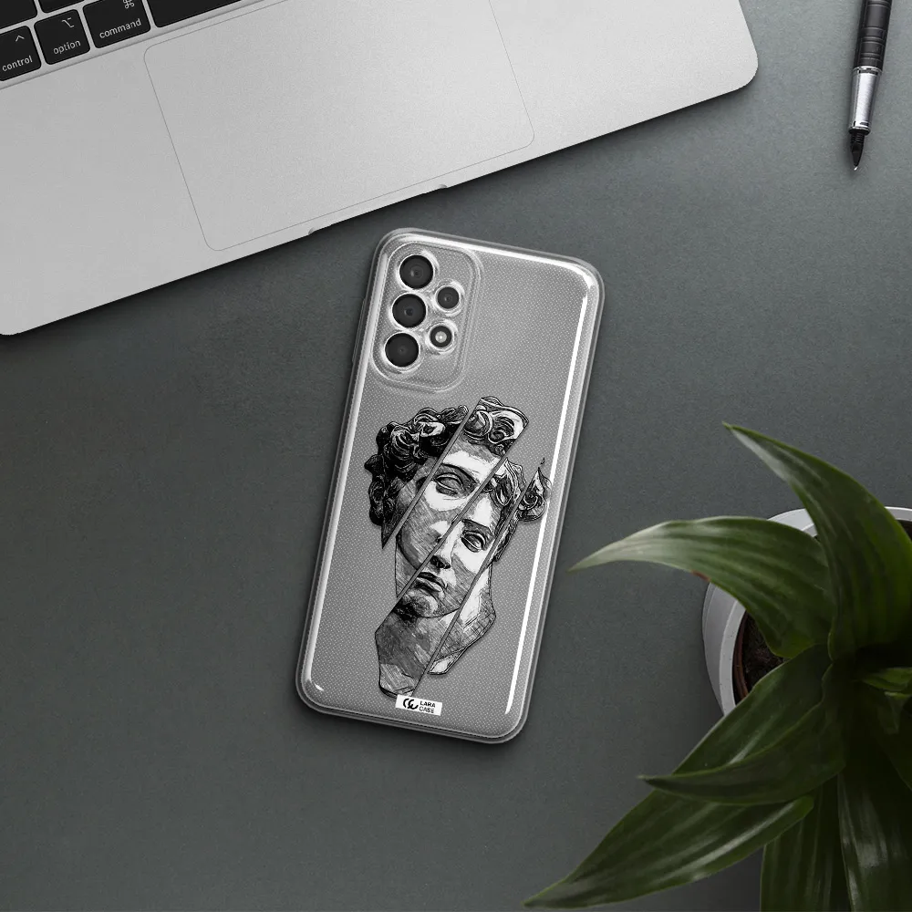 A Drawing Of A Head Of A Man Samsung A23 5G Clear Tpu Case