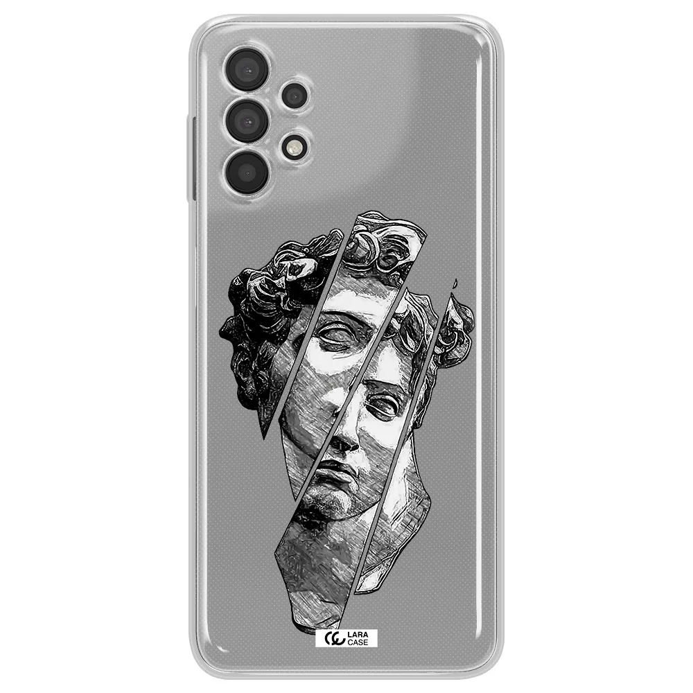 A Drawing Of A Head Of A Man Samsung A32 4G Clear Tpu Case